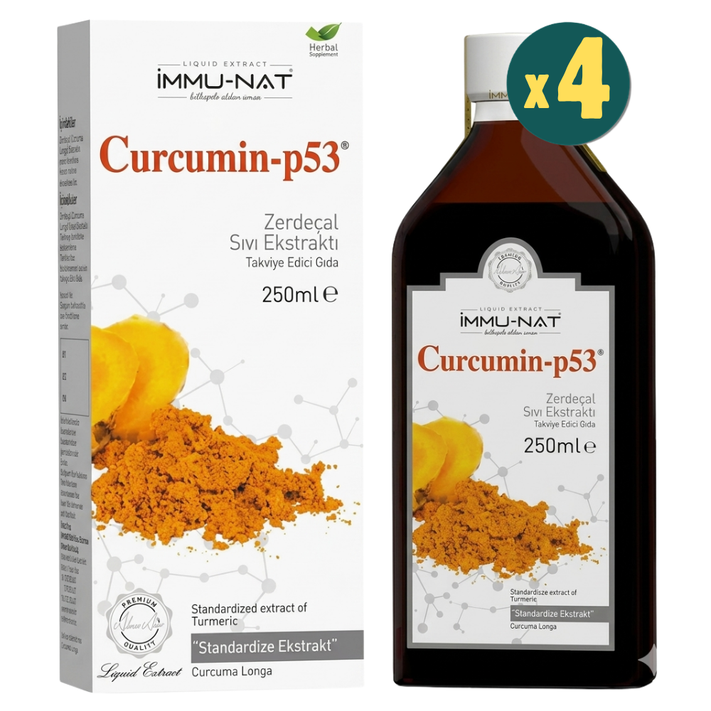 İmmu-nat Curcumin- P53 Zerdeçal Sıvı Ekstraktı 250 ml 4 Adet Fiyatları - Modern Eczane