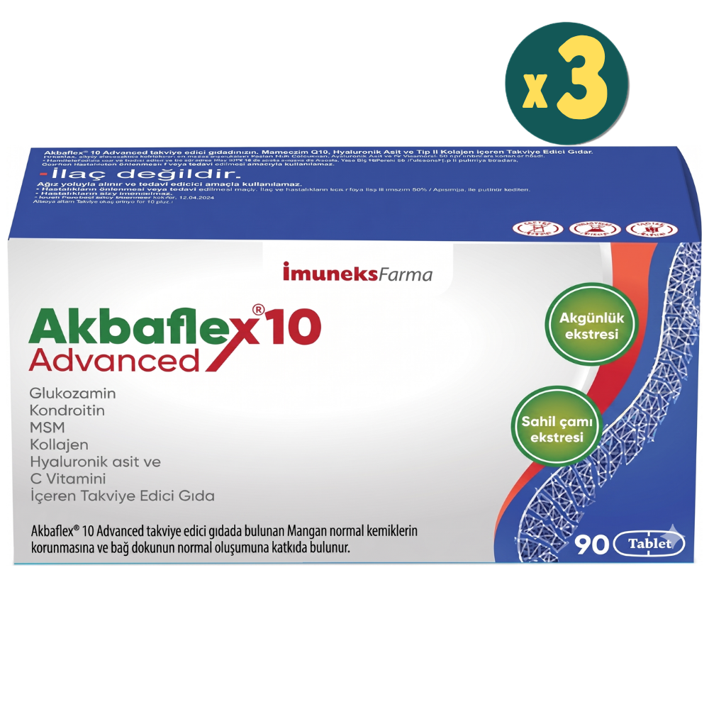 İmuneks Akbaflex10 Advanced 90 Tablet 3 Adet Fiyatları - Modern Eczane