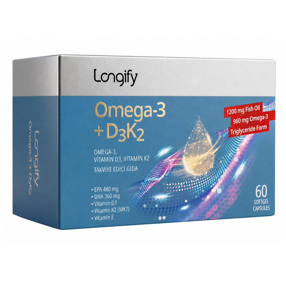 Longify Omega 3 + D3K2 60 Kapsül Fiyatları - Modern Eczane