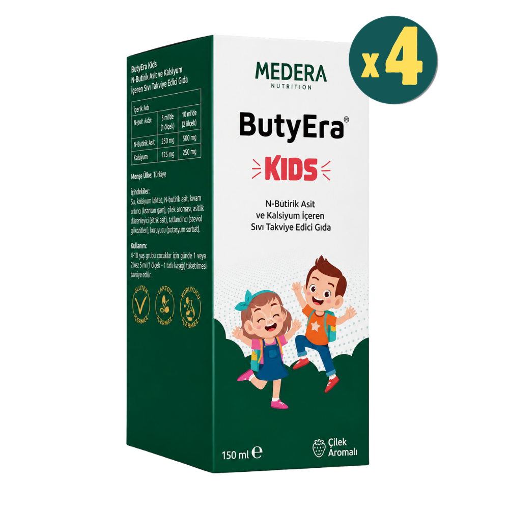 Medera Nutrition Butyera Kids Çilek Aromalı 150 ml 4 Adet Fiyatları - Modern Eczane