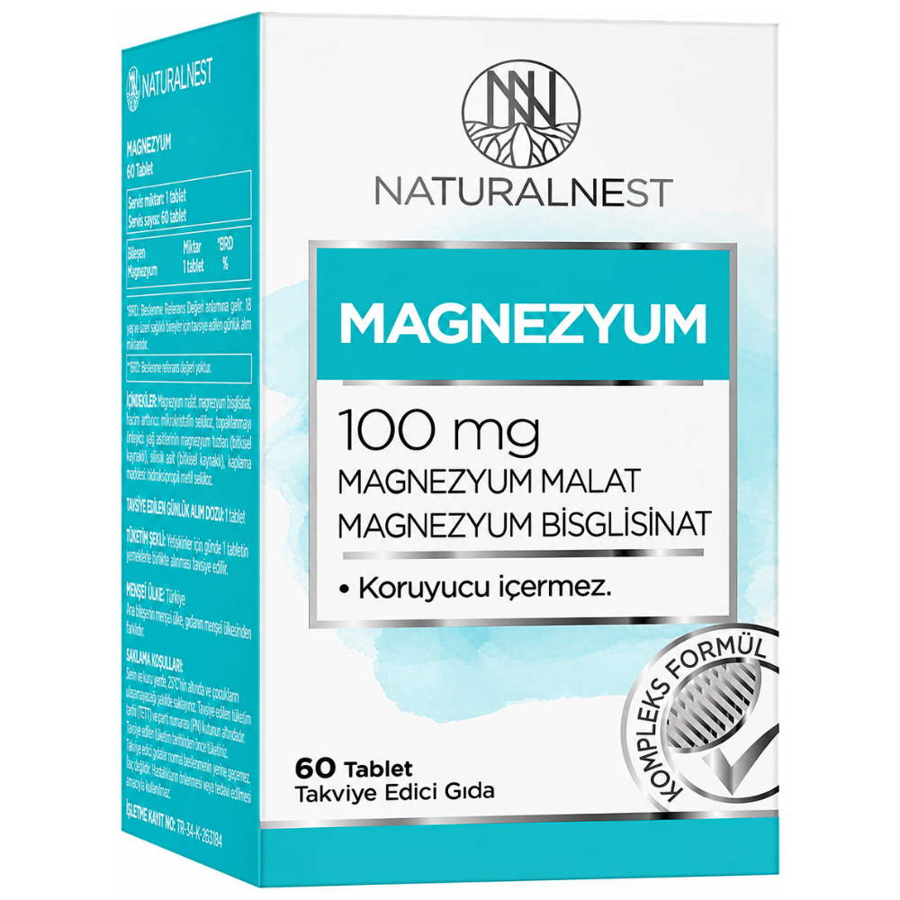 NaturalNest Magnezyum 100 mg 60 Tablet Fiyatları - Modern Eczane