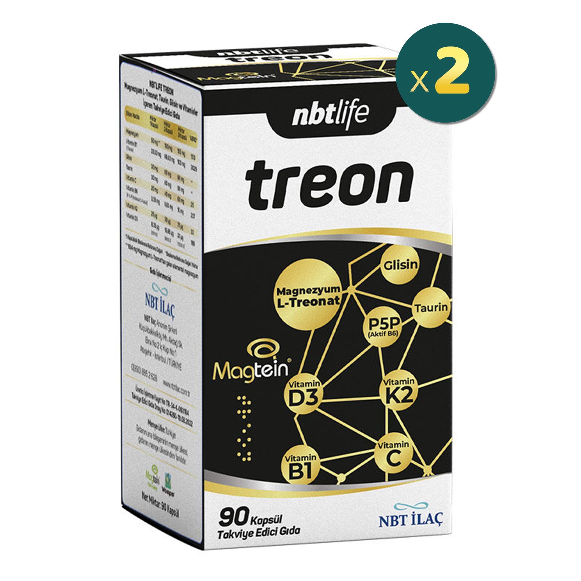 Nbt Life Treon Takviye Edici Gıda 90 Kapsül 2 Adet Fiyatları