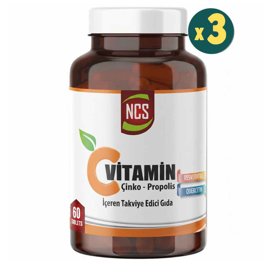NCS C Vitamini Çinko Propolis Quercetin Resveratrol 60 Tablet 3 Adet Fiyatları - Modern Eczane