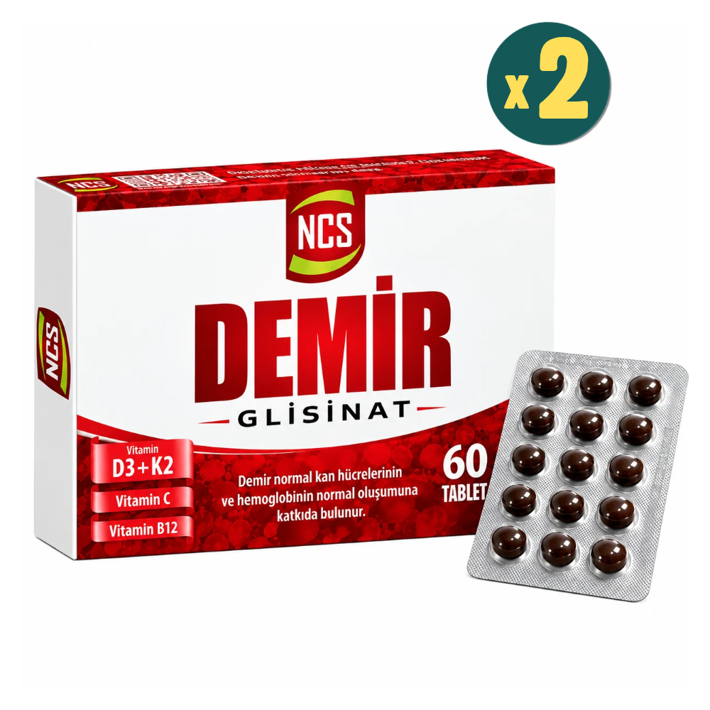NCS Demir Glisinat D3 K2 Folik Asit Complex 60 Tablet 2 Adet Fiyatları - Modern Eczane