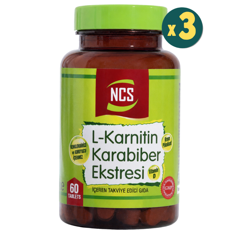 Ncs L-karnitin Karabiber Ekstresi 60 Tablet 3 Adet Fiyatları - Modern Eczane