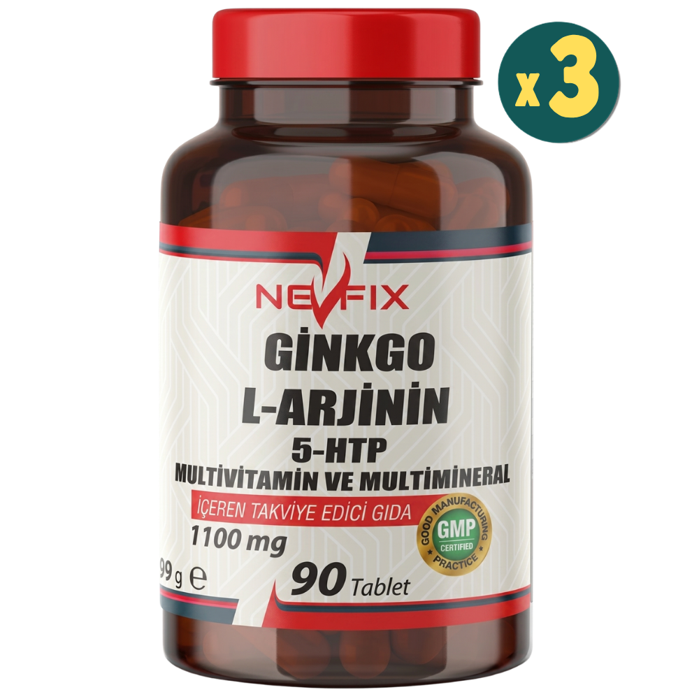 Nevfix Ginkgo L-Arjinin 5 Htp Multivitamin Ve Multimineral 3 Adet Fiyatları - Modern Eczane