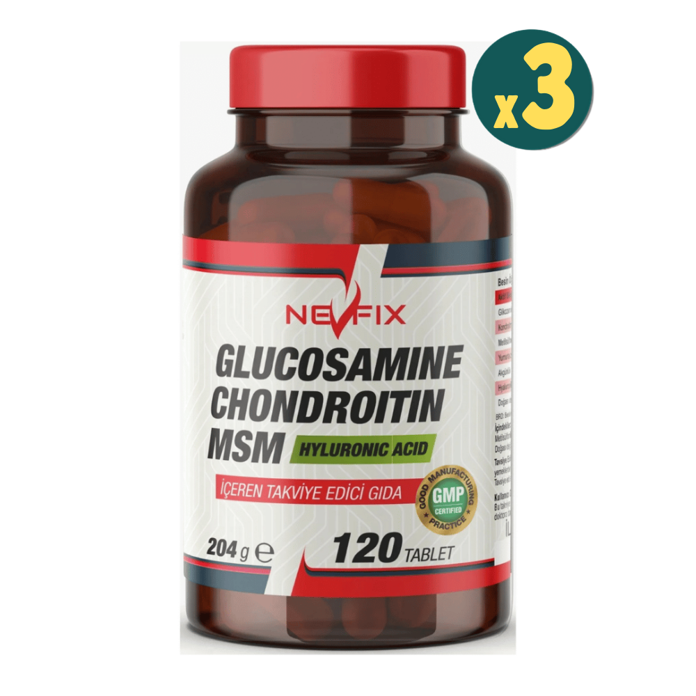Nevfix Glucosamine Chondroitin MSM Hyaluronic Acid 120 Tablet 3 Adet Fiyatları - Modern Eczane