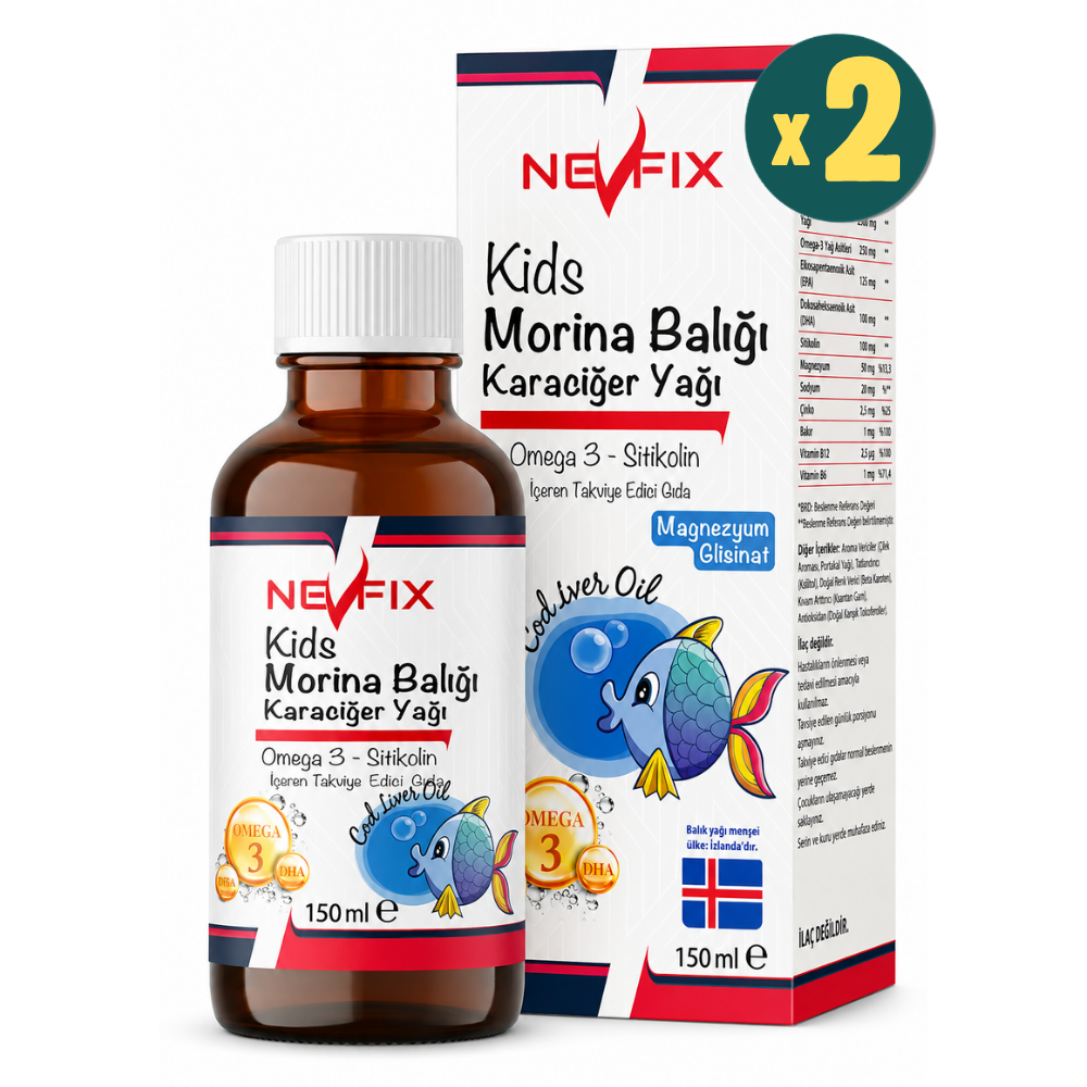 Nevfix Omega 3 Sitikolin Magnezyum Glisinat 150 ml 2 Adet Fiyatları - Modern Eczane