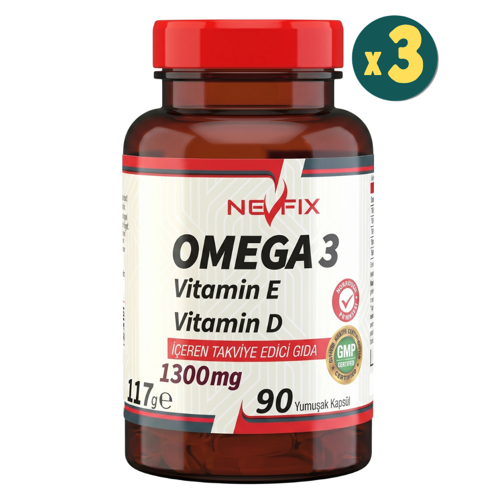 Nevfix Omega 3 Balık Yağı 1300 mg 90 Yumuşak Kapsül 3 Adet Fiyatları - Modern Eczane