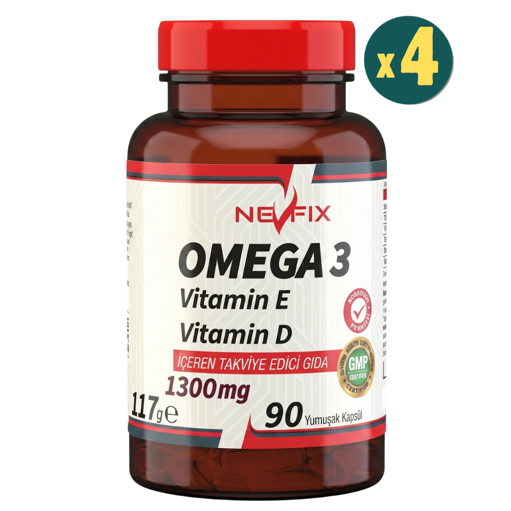Nevfix Omega 3 Balık Yağı 1300 mg 90 Yumuşak Kapsül 4 Adet Fiyatları - Modern Eczane