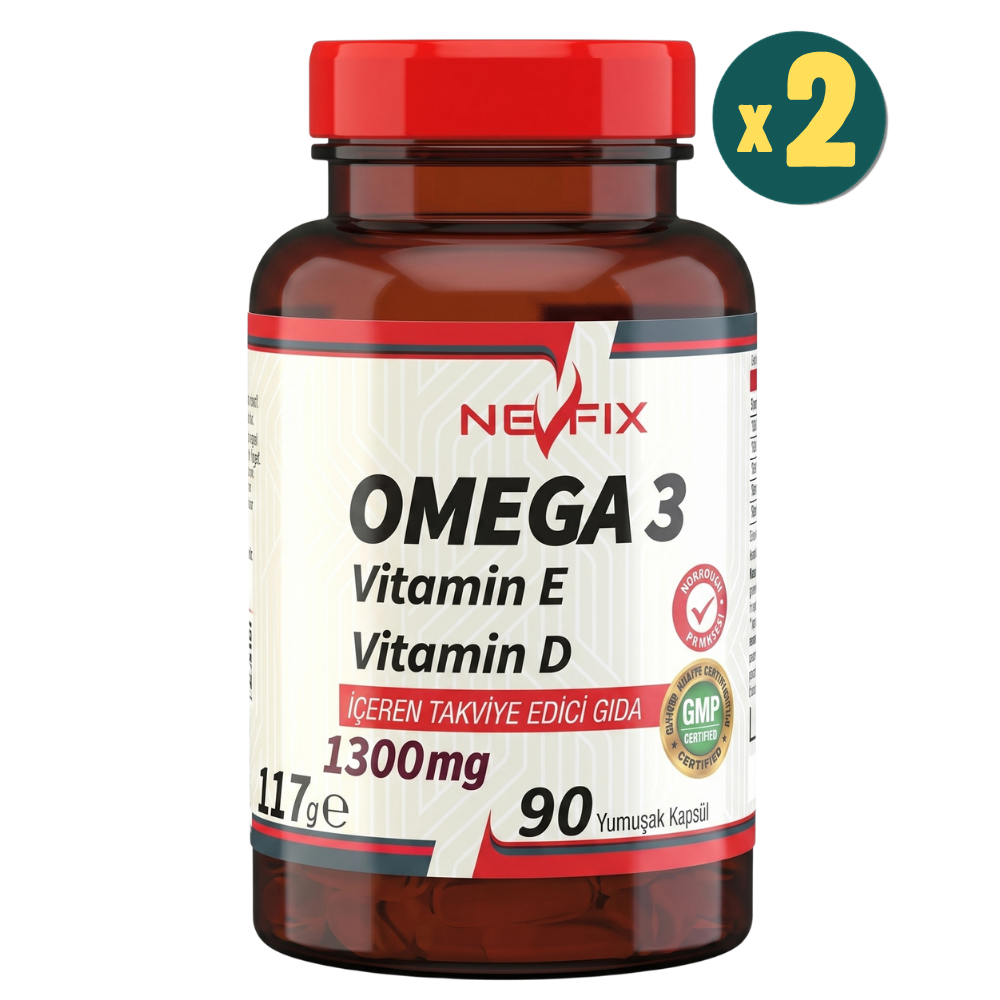 Nevfix Omega 3 Balık Yağı 1300 mg 90 Yumuşak Kapsül 2 Adet Fiyatları - Modern Eczane