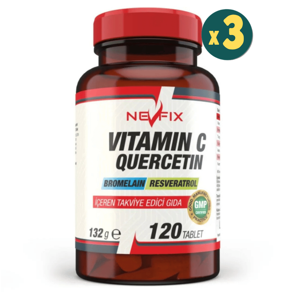 Nevfix Quercetin Vitamin C Bromelain Resveratrol 120 Tablet 3 Adet Fiyatları - Modern Eczane