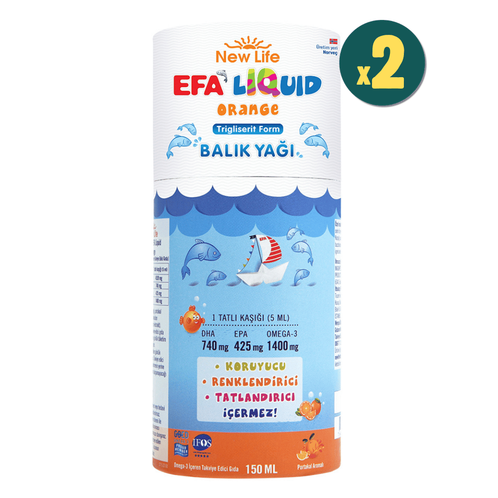 New Life EFA Liquid Orange 150 ml 2 Adet Fiyatları - Modern Eczane
