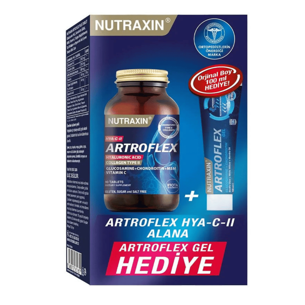 Nutraxin Artroflex Hya-C-II 90 Tablet + Extra Gel 100 ml Hediyeli - Modern Eczane