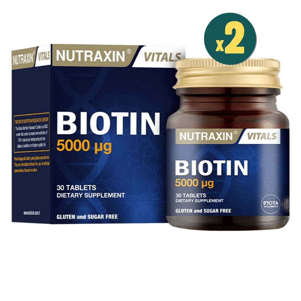 Nutraxin Biotin 5000 mg 30 Tablet 2 Adet Fiyatları - Modern Eczane