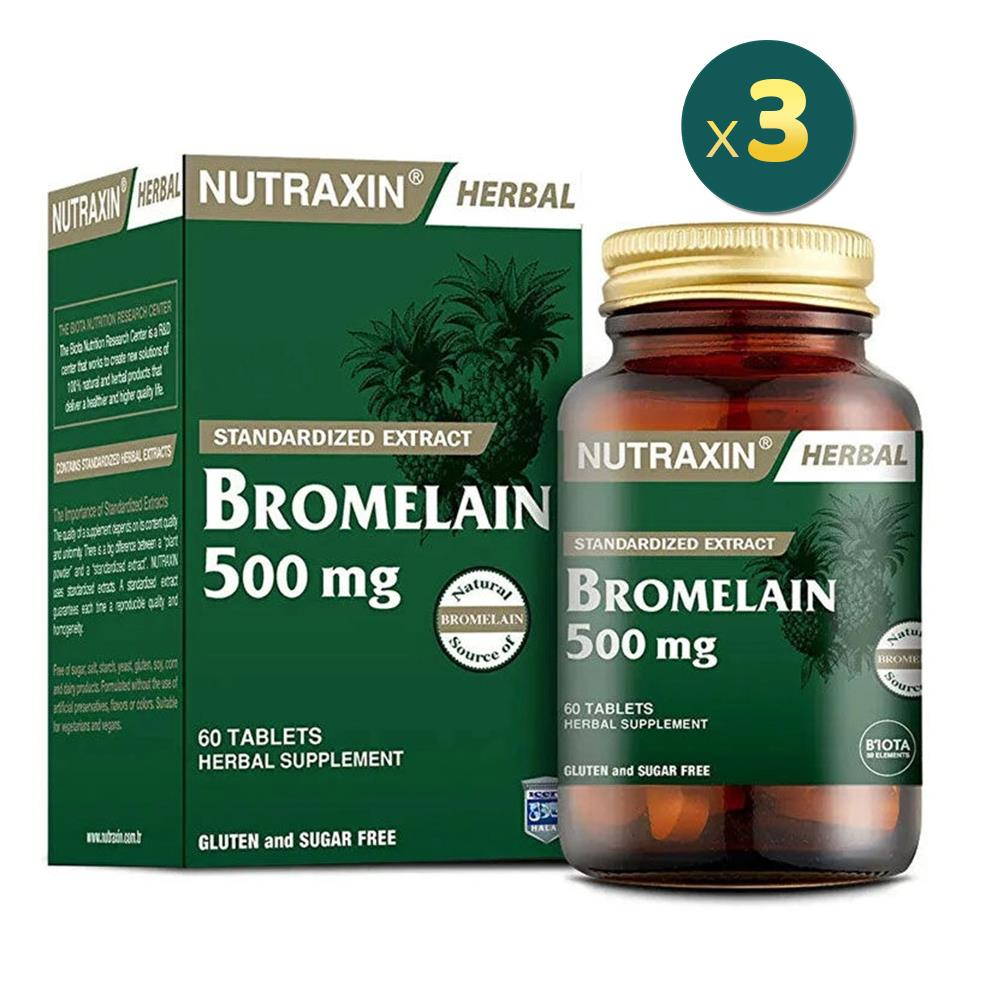 Nutraxin Bromelain 60 Kapsül 3 Adet Takviye edici Gıda Fiyatları - Modern Eczane