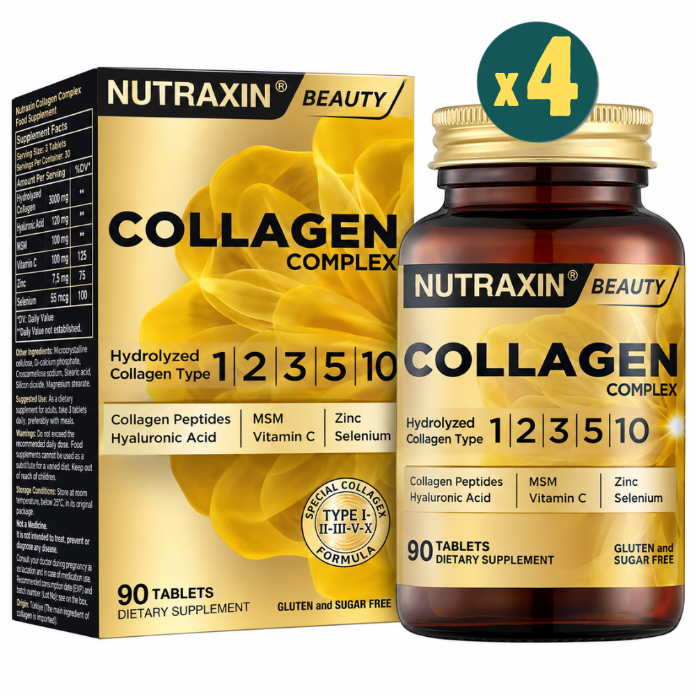 Nutraxin Collagen Complex Tip 1-2-3-5-10 3120 mg 90 Tablet 4 Adet Fiyatları - Modern Eczane