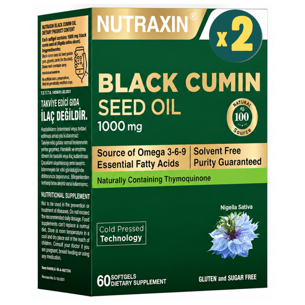 Nutraxin Çörek Otu Yağı 1000 mg 60 Kapsül 2 Adet Fiyatları - Modern Eczane