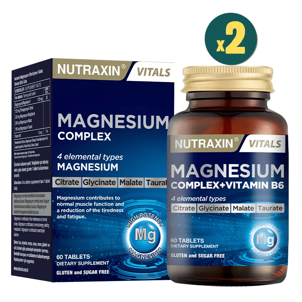 Nutraxin Magnesium Complex Vitamin B6 60 Tablet 2 Adet Fiyatları - Modern Eczane