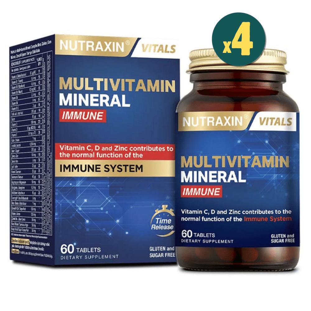 Nutraxin Multivitamin Mineral Immune 60 Tablet 4 Adet Fiyatları - Modern Eczane