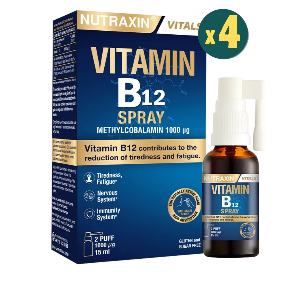 Nutraxin Vitamin B12 Sprey 15 ml 4 Adet Fiyatları - Modern Eczane