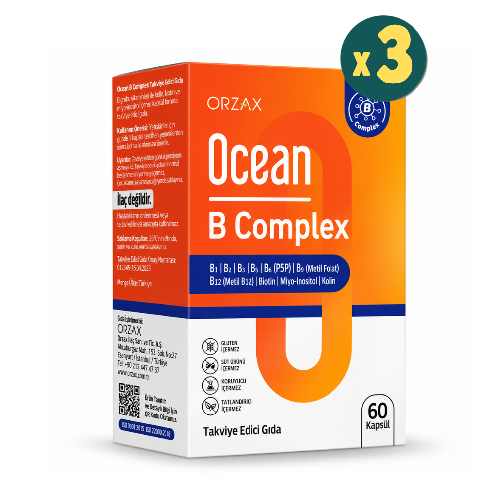Ocean B Complex B Vitaminleri 60 Kapsül 3 Adet Fiyatları - Modern Eczane