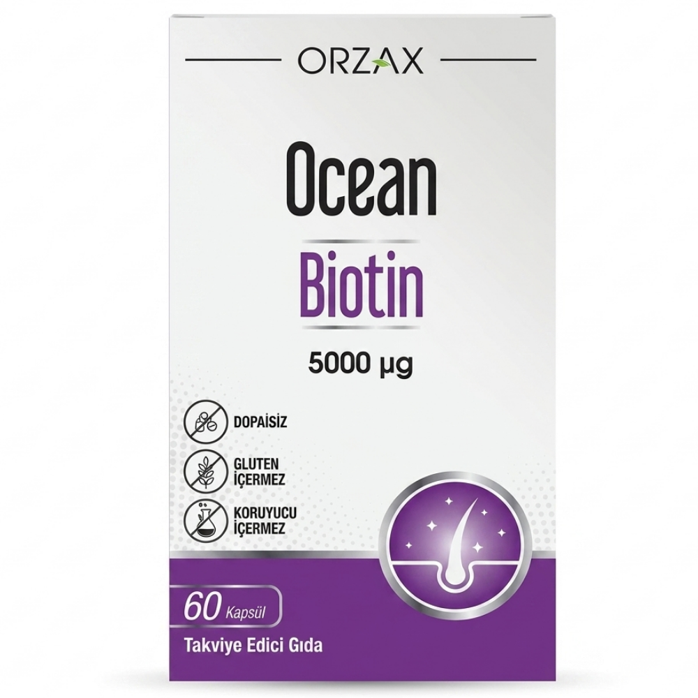 Ocean Biotin 5000 mcg 60 Kapsül Fiyatları - Modern Eczane