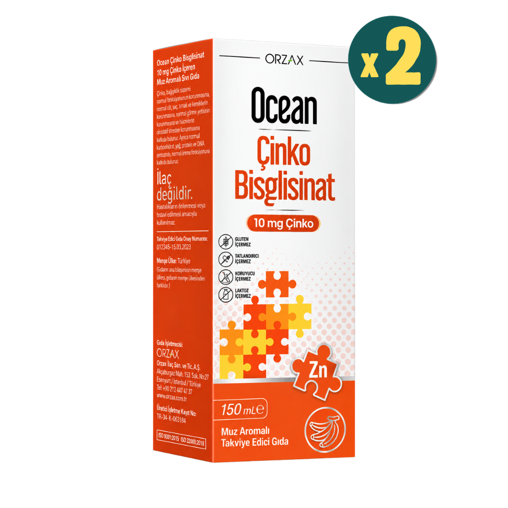 Ocean Çinko Bisglisinat Şurup 150 ml 2 Adet Fiyatları - Modern Eczane