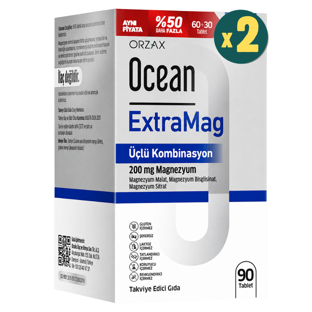 Ocean ExtraMag 90 Tablet 2 Adet Fiyatları - Modern Eczane