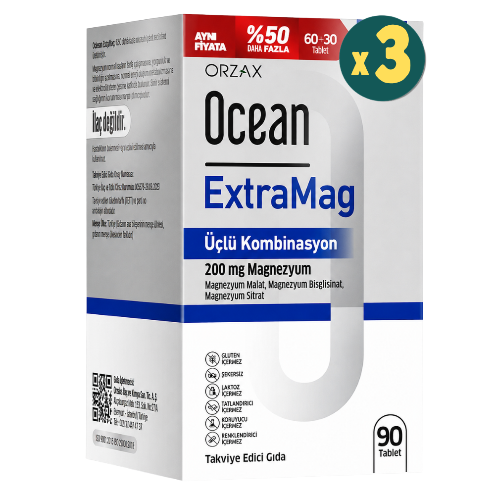Ocean ExtraMag 90 Tablet 3 Adet Fiyatları - Modern Eczane