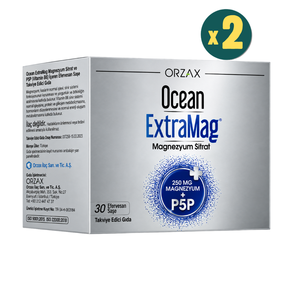 Ocean ExtraMag Magnezyum Sitrat 30 Saşe 2 Adet Fiyatları - Modern Eczane