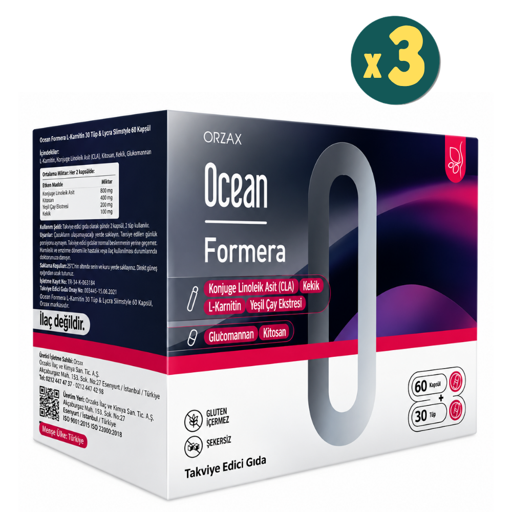 Ocean Formera L-Karnitin + Glukomannan 3 Adet Fiyatları - Modern Eczane
