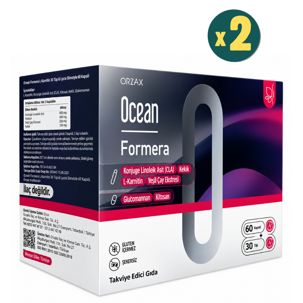 Ocean Formera L-Karnitin 30 Tüp + Glukomannan 2 Adet Fiyatları - Modern Eczane