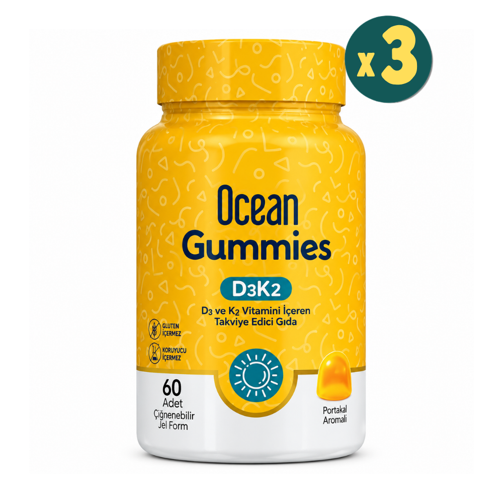 Ocean Gummies D3 K2 Vitamini 60 Jel Form 3 Adet Fiyatları - Modern Eczane