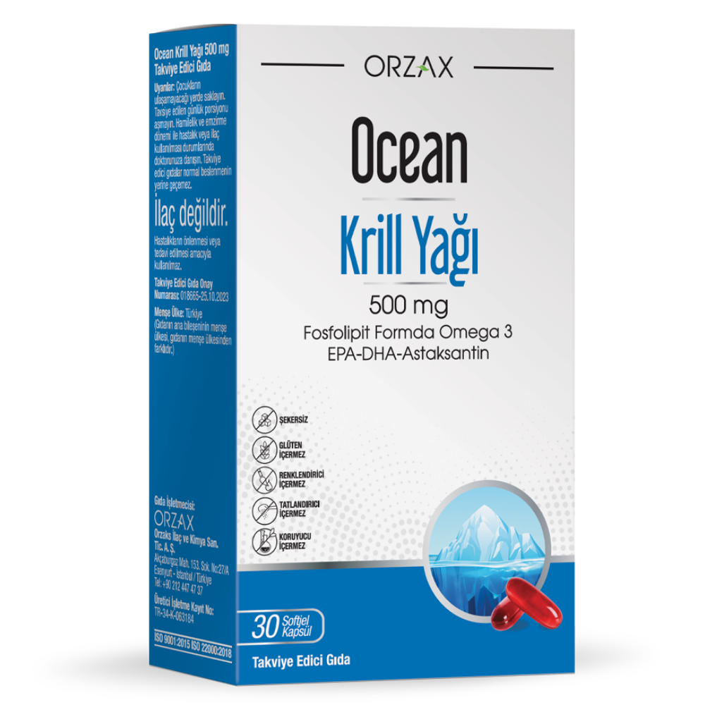 Ocean Krill Oil 500 mg 30 Kapsül Fiyatları - Modern Eczane