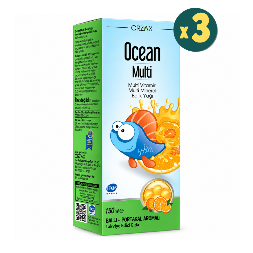 Ocean Multi Ballı Portakal 150 ml 3 Adet Fiyatları - Modern Eczane