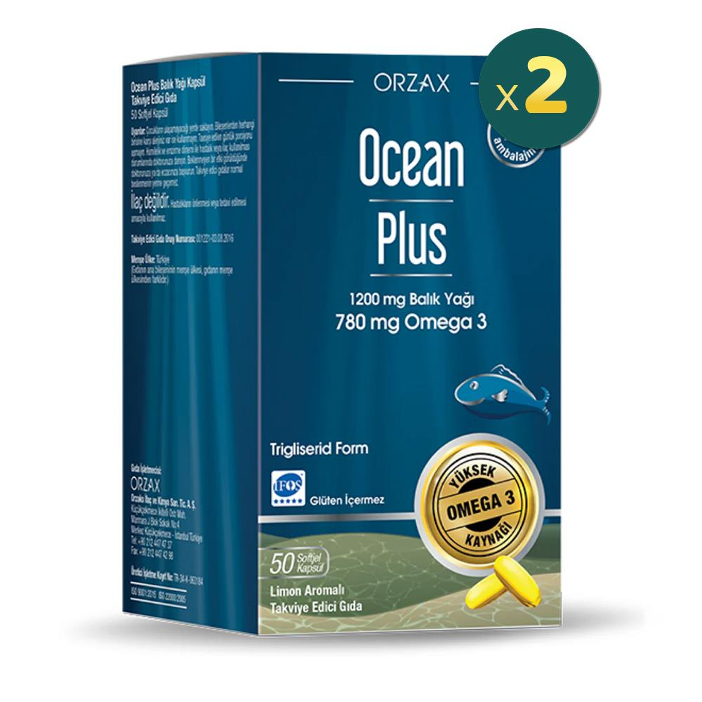 Ocean Plus Omega 3 1200 mg 50 Kapsül 2 Adet Fiyatları - Modern Eczane