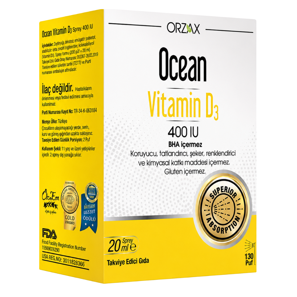 Ocean Vitamin D3 400 IU Oral Sprey 20 ml Fiyatları - Modern Eczane