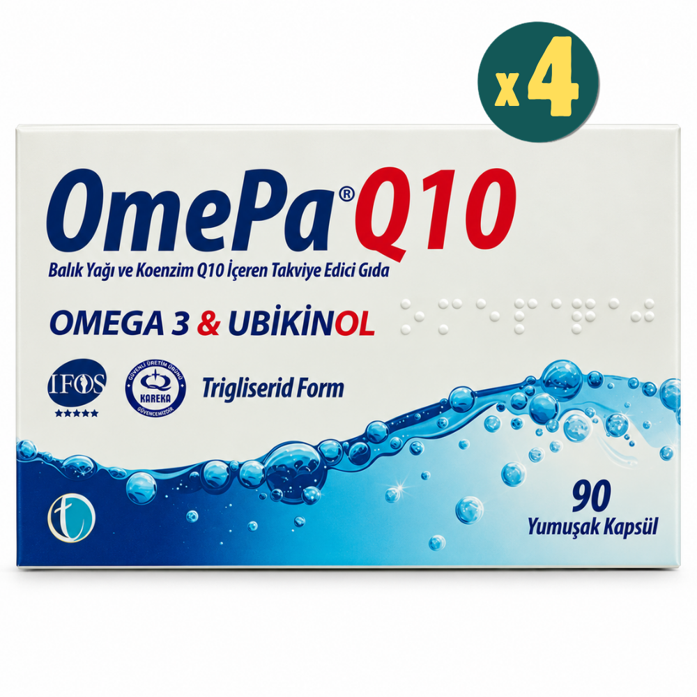 OmePa Q10 Omega 3 ve Ubikinol 90 Kapsül 4 Adet Fiyatları - Modern Eczane