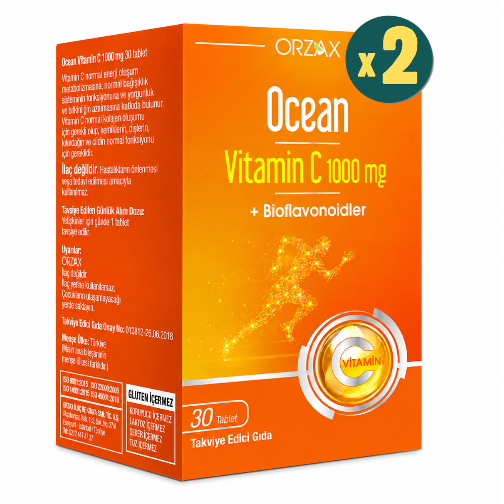 Orzax Ocean Vitamin C 30 Tablet 2 Adet Fiyatları - Modern Eczane