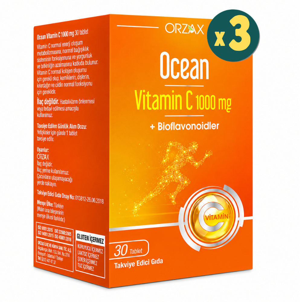 Orzax Ocean Vitamin C 30 Tablet 3 Adet Fiyatları - Modern Eczane