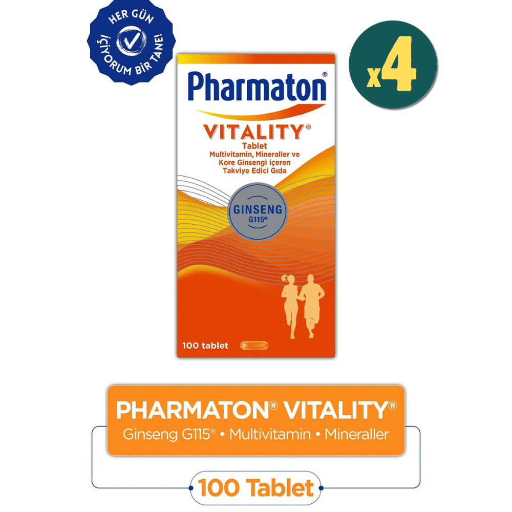 Pharmaton Vitality 100 Tablet 4 Adet Fiyatları - Modern Eczane