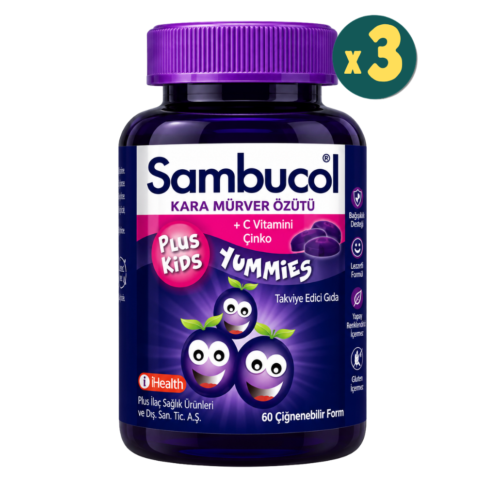 Sambucol Plus Kids Yummies 60 Çiğneme Tableti 3 Adet Fiyatları - Modern Eczane
