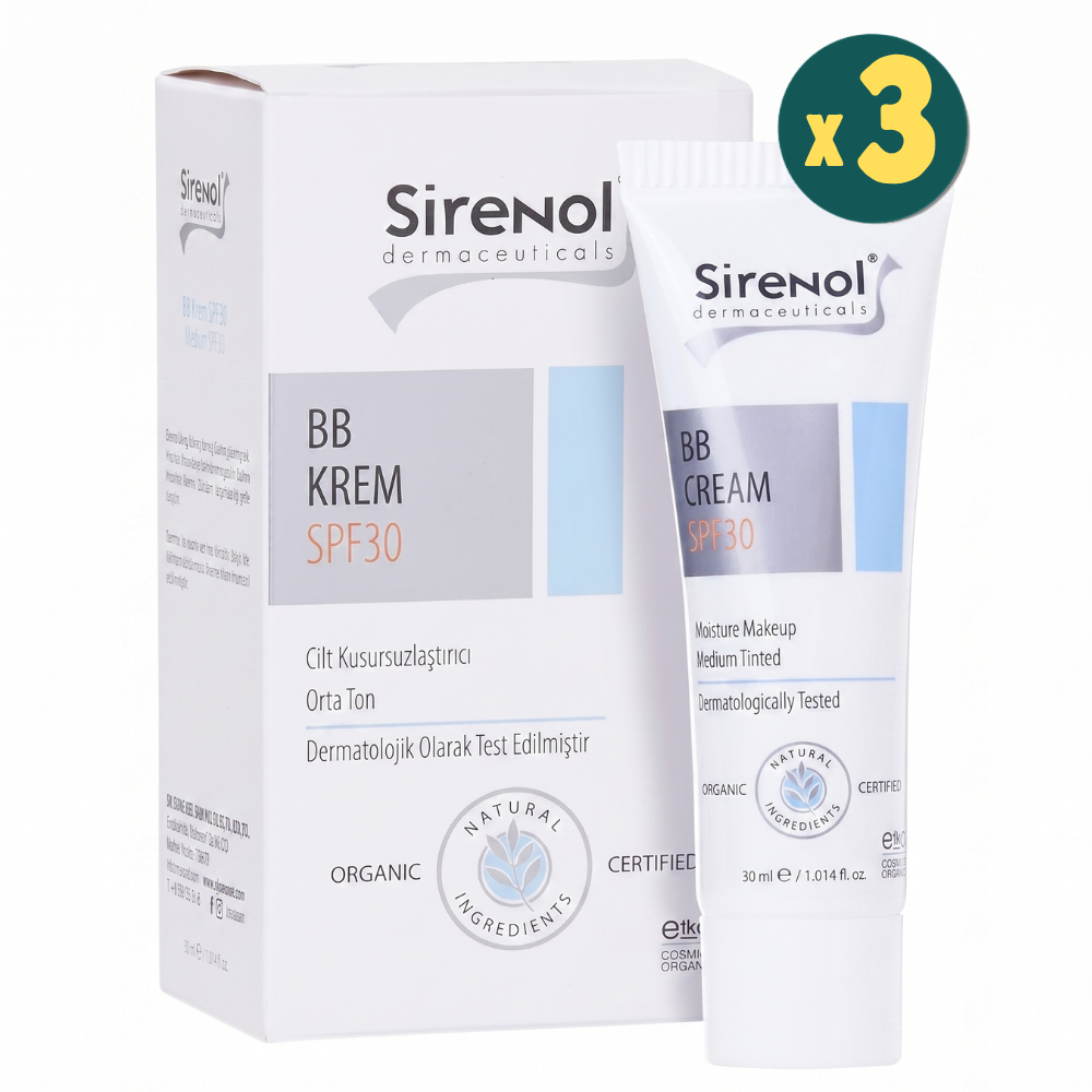 Sirenol SPF30 BB Krem 30 ml 3 Adet Fiyatları - Modern Eczane