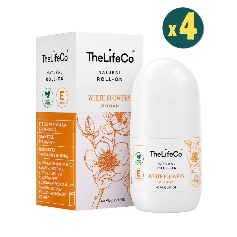 TheLifeCo White Flowers 60 ml Kadın Roll-On Deodorant 4 Adet Fiyatları - Modern Eczane