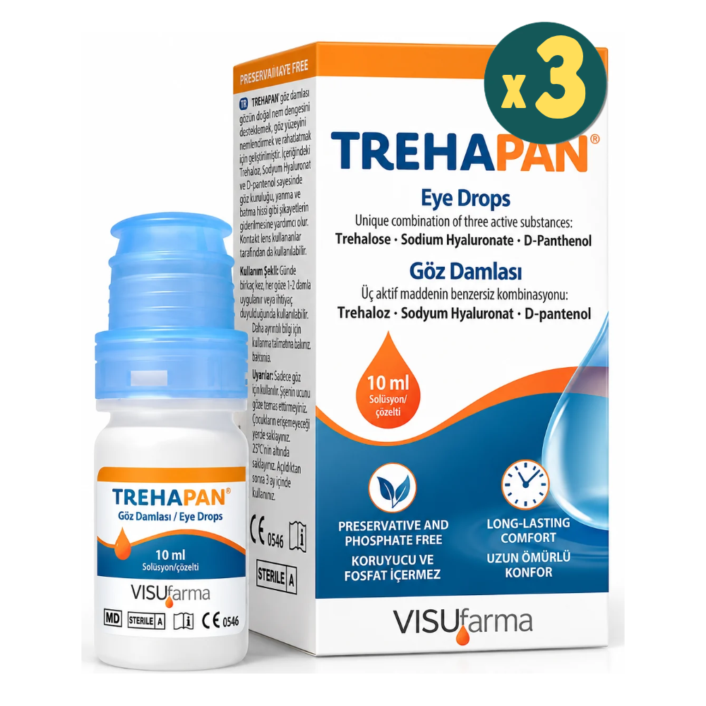 Trehapan Göz Damlası Şişe 10 ml 3 Adet Fiyatları - Modern Eczane