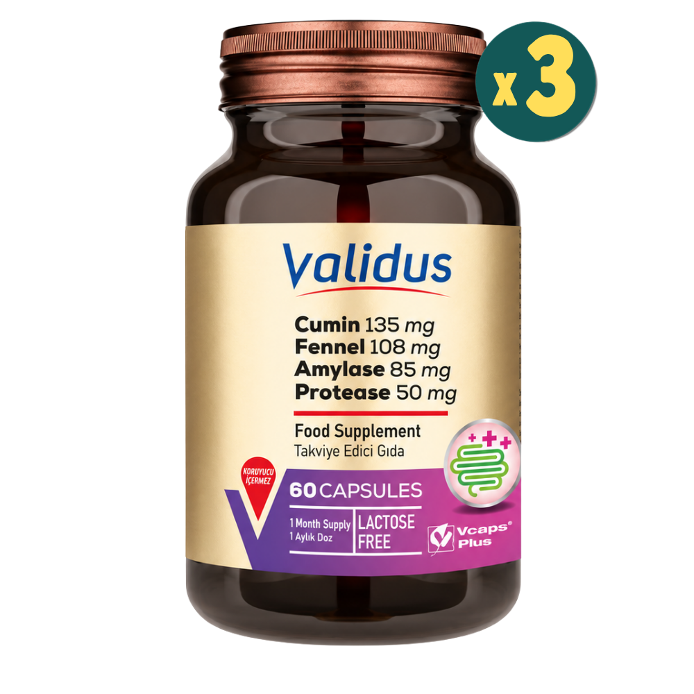 Validus Digestive Comfort Cumin 60 Kapsül 3 Adet Fiyatları - Modern Eczane