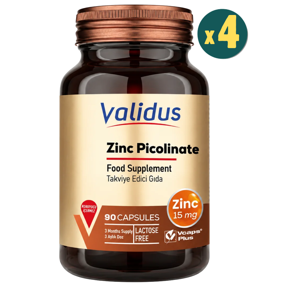 Validus Zinc Picolinate 15 mg 90 Kapsül 4 Adet Fiyatları - Modern Eczane