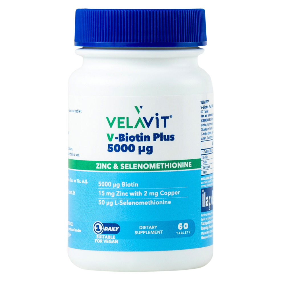 Velavit V-Biotin 5000 mg 60 Tablet Fiyatları - Modern Eczane