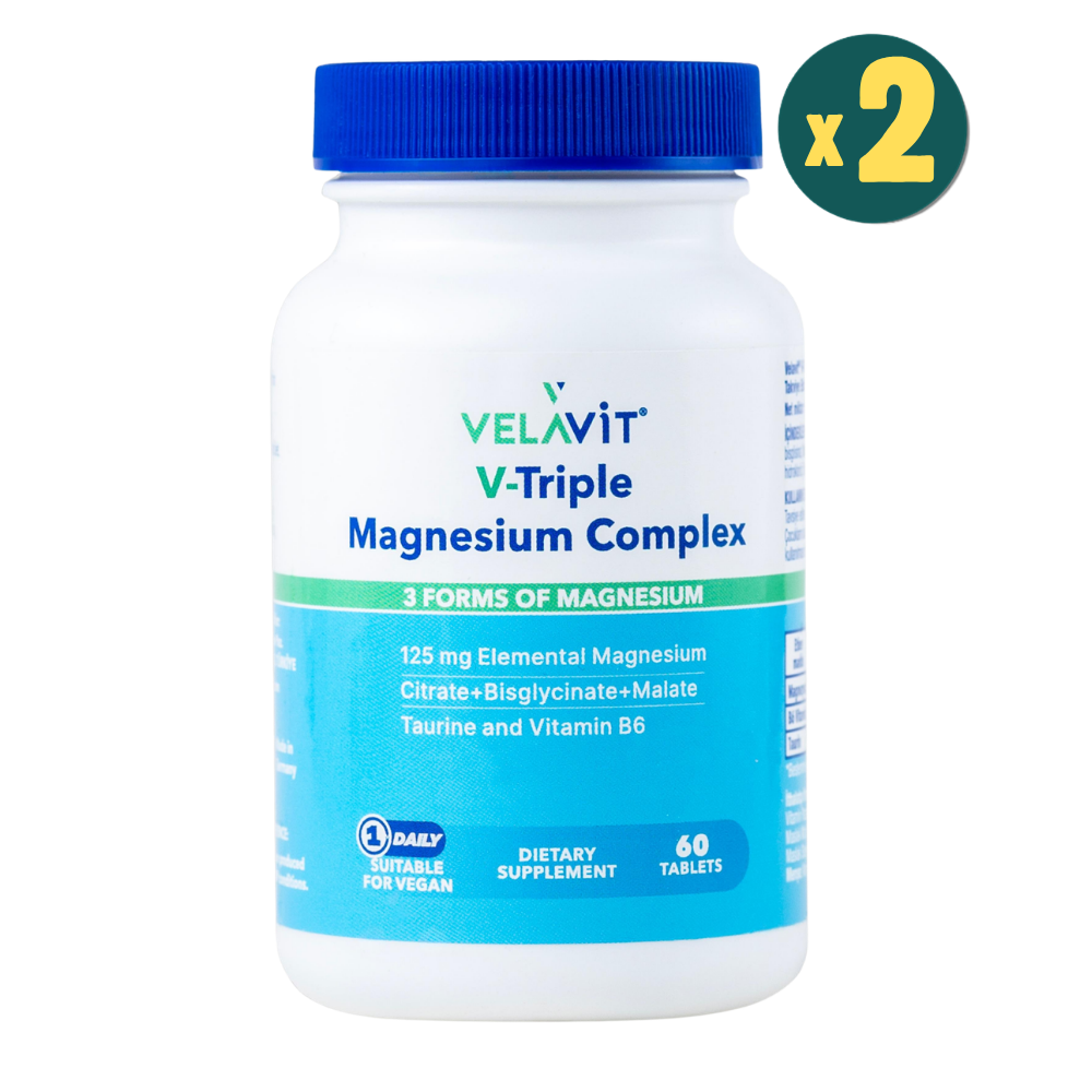 Velavit V Triple Magnesium Complex 60 Kapsül 2 Adet Fiyatları - Modern Eczane